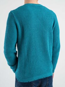 V2 Maglione in cotone con strappi e schizzi MSTR Tiffany (4)