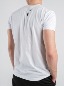V2 T-shirt basica con ricamo pac-man piume colorate TUBI23 Bianco (3)