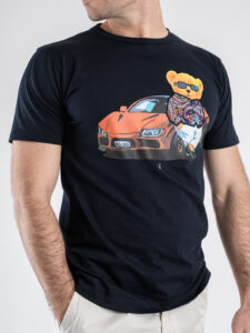 V2 T-shirt basica con stampa orsacchiotto macchina TUBITED7 Blu (5)