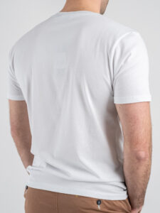 V2 T-shirt basica con stampa surf orsacchiotto TUBITED18 Bianca