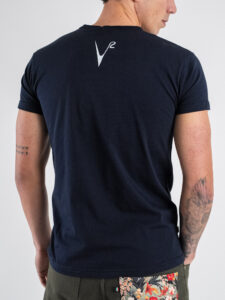 V2 T-shirt basica con taschino mosaico TUBL8 Navy (1)