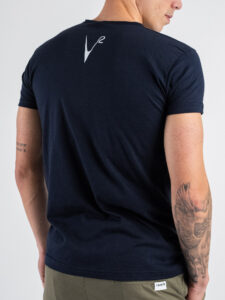 V2 T-shirt basica con taschino onde mare TUBL15 Navy (1)