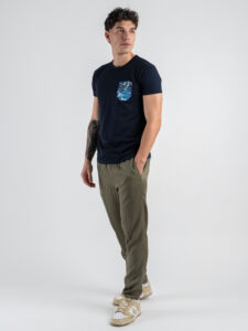 V2 T-shirt basica con taschino onde mare TUBL15 Navy (2)