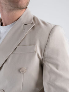 Abito intero leggero in poliviscosa con giacca doppiopetto e pantalone slim fit ASTON VILLA Beige (3)