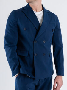 Abito intero leggero in poliviscosa con giacca doppiopetto e pantalone slim fit ASTON VILLA Blu (2)
