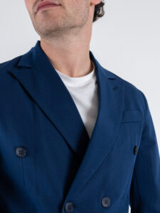 Abito intero leggero in poliviscosa con giacca doppiopetto e pantalone slim fit ASTON VILLA Blu (3)