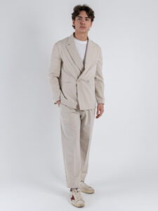 Abito intero leggero in poliviscosa con giacca over e pantalone gamba larga REAL MADRID Beige (3)