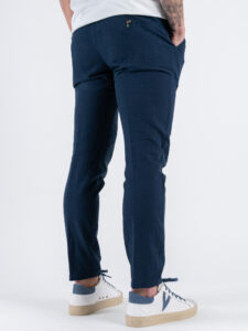 BERNA Abito in misto lino con Giacca 2 bottoni + Pantalaccio 251146 Blu (1)