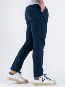 BERNA Abito in misto lino con Giacca 2 bottoni + Pantalaccio 251146 Blu (10)