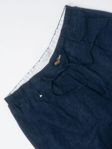 BERNA Abito in misto lino con Giacca 2 bottoni + Pantalaccio 251146 Blu (2)