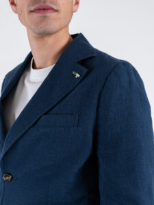 BERNA Abito in misto lino con Giacca 2 bottoni + Pantalaccio 251146 Blu (5)
