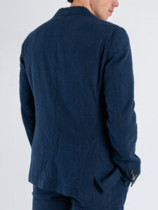 BERNA Abito in misto lino con Giacca 2 bottoni + Pantalaccio 251146 Blu (6)