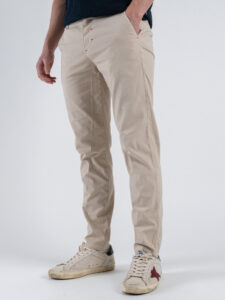 BERNA Pantalone chinos in misto lino 251106 Beige (2)