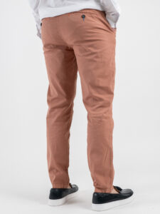 BERNA Pantalone chinos in misto lino 251106 Pesca (1)