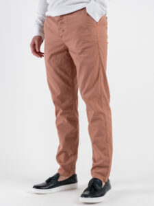 BERNA Pantalone chinos in misto lino 251106 Pesca (2)