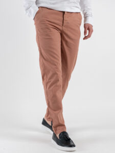BERNA Pantalone chinos in misto lino 251106 Pesca (3)