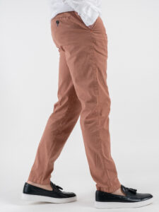 BERNA Pantalone chinos in misto lino 251106 Pesca (4)