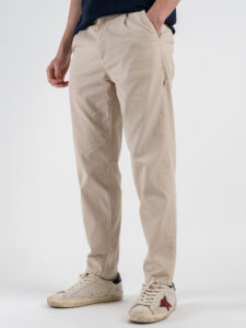 BERNA Pantalone in misto lino morbido con pinces 251108 Beige (2)