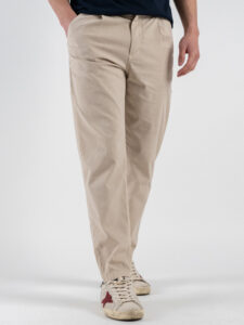 BERNA Pantalone in misto lino morbido con pinces 251108 Beige (3)