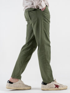 BERNA Pantalone in misto lino morbido con pinces 251108 Menta (4)