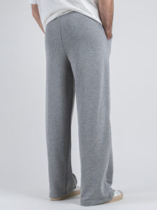 BERNA Pantalone tuta leggero a palazzo 251382 Grigio Melange (1)