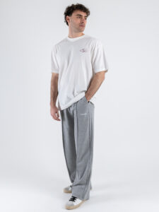 BERNA Pantalone tuta leggero a palazzo 251382 Grigio Melange