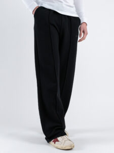 BERNA Pantalone tuta leggero a palazzo 251382 Nero (3)