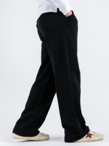BERNA Pantalone tuta leggero a palazzo 251382 Nero (4)