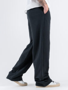 BERNA Pantalone tuta leggero a palazzo 251382 Piombo (4)