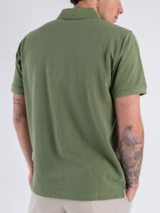 BERNA Polo in piquet a mezza manica con logo ricamato 251339 Cactus (1)