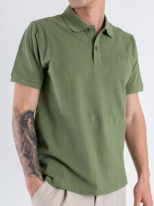 BERNA Polo in piquet a mezza manica con logo ricamato 251339 Cactus (3)