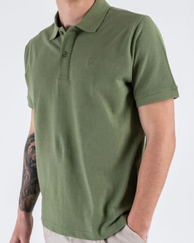 BERNA Polo in piquet a mezza manica con logo ricamato 251339 Cactus 5 Nuovi Arrivi