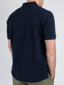 BERNA Polo in piquet a mezza manica con logo ricamato 251339 Navy (1)
