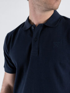 BERNA Polo in piquet a mezza manica con logo ricamato 251339 Navy (4)