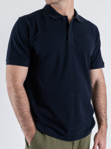 BERNA Polo in piquet a mezza manica con logo ricamato 251339 Navy (5)