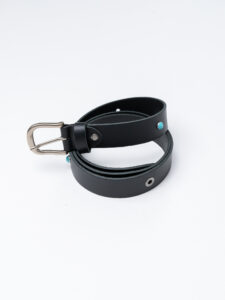 BL11 Cintura in vera pelle con borchie colorate 39BR80001 Nera
