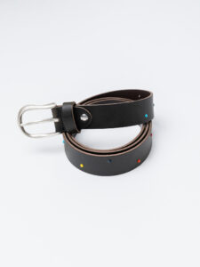BL11 Cintura in vera pelle con borchie multicolor 21LF146162 Moro