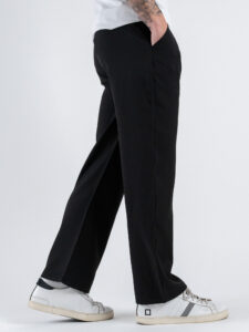 Coordinato con camicia con doppia manica a taglio vivo + pantalone con coulisse CS2484 Nero (5)