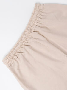 Coordinato con camicia con doppia manica a taglio vivo+pantalone con coulisse CS2484 Beige (1)