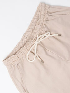 Coordinato con camicia con doppia manica a taglio vivo+pantalone con coulisse CS2484 Beige (2)
