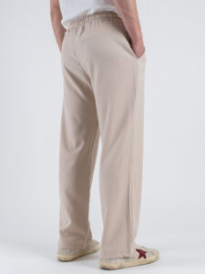 Coordinato con camicia con doppia manica a taglio vivo+pantalone con coulisse CS2484 Beige (3)