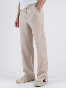 Coordinato con camicia con doppia manica a taglio vivo+pantalone con coulisse CS2484 Beige (9)