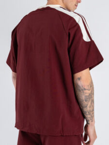 Coordinato corto con t-shirt over stampa + bermuda con coulisse XT2046 Bordo (6)