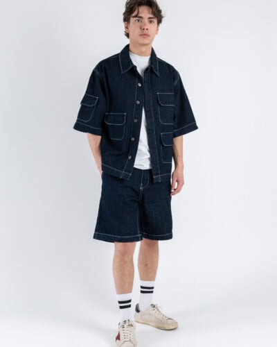 Coordinato in denim con Camicia MM Bermuda over DA013 Blu 2 Nuovi Arrivi