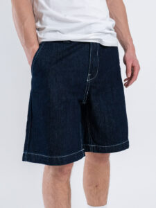 Coordinato in denim con Camicia MM + Bermuda over DA013 Blu (7)