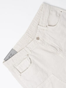 Coordinato in denim con Giacchetta croppata + Pantalone work M5197 Beige (2)