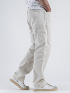 Coordinato in denim con Giacchetta croppata + Pantalone work M5197 Beige (2)