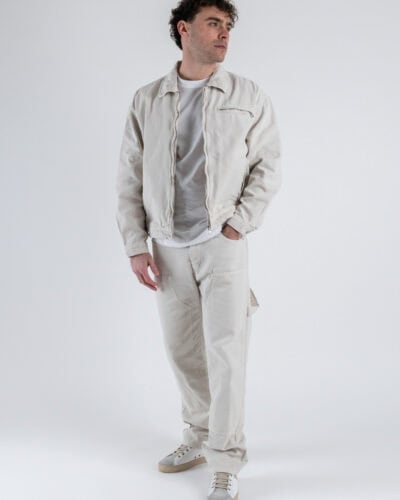 Coordinato in denim con Giacchetta croppata Pantalone work M5197 Beige 4 Nuovi Arrivi