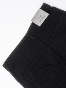 Coordinato in denim con Giacchetta croppata + Pantalone work M5197 Nero (1)