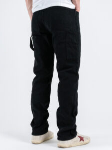 Coordinato in denim con Giacchetta croppata + Pantalone work M5197 Nero (1)